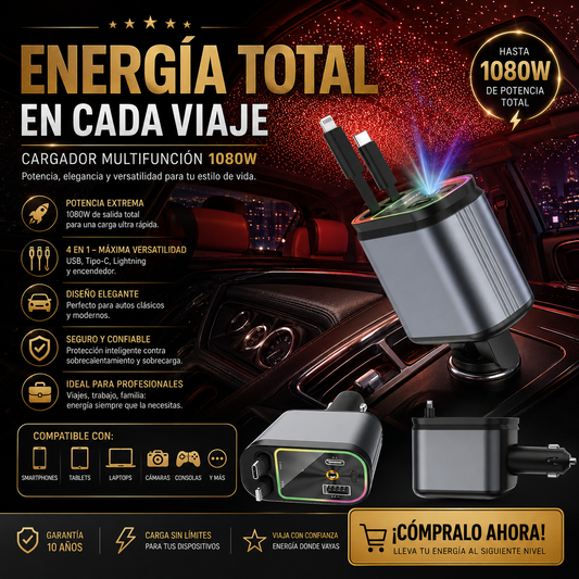 Cargador inteligente para coche de alta calidad e integrado para Android, de 1 a 5 salidas.